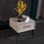 E1 Formaldehyde-Free Bedside Table - Delicate Baking Paint Craftsmanship & Solid Wood 1-Drawer Nightstand For Bedroom & Living Room Lumendat