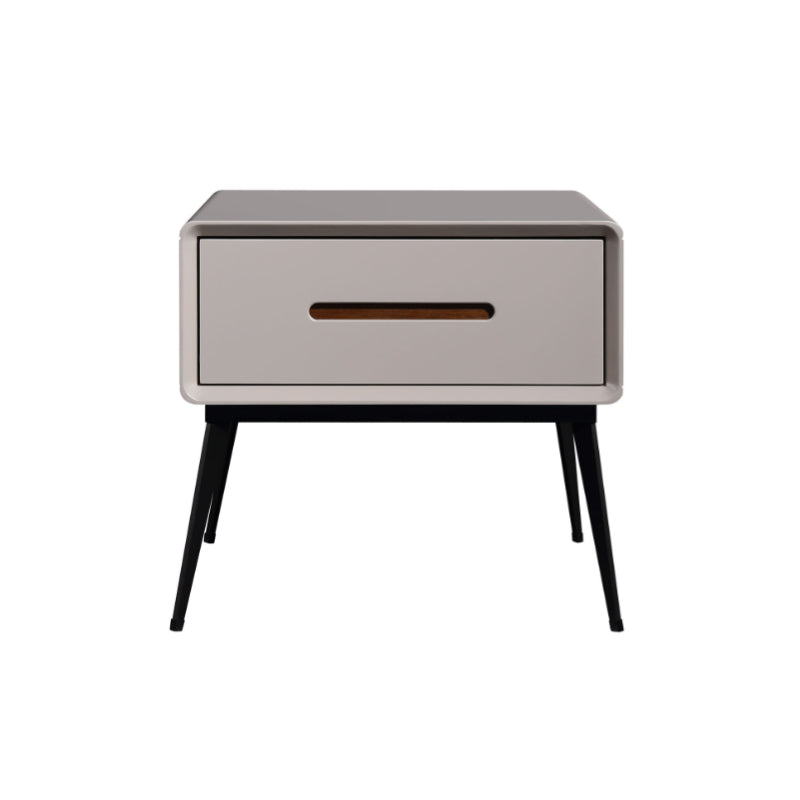 E1 Formaldehyde-Free Bedside Table - Delicate Baking Paint Craftsmanship & Solid Wood 1-Drawer Nightstand For Bedroom & Living Room Lumendat