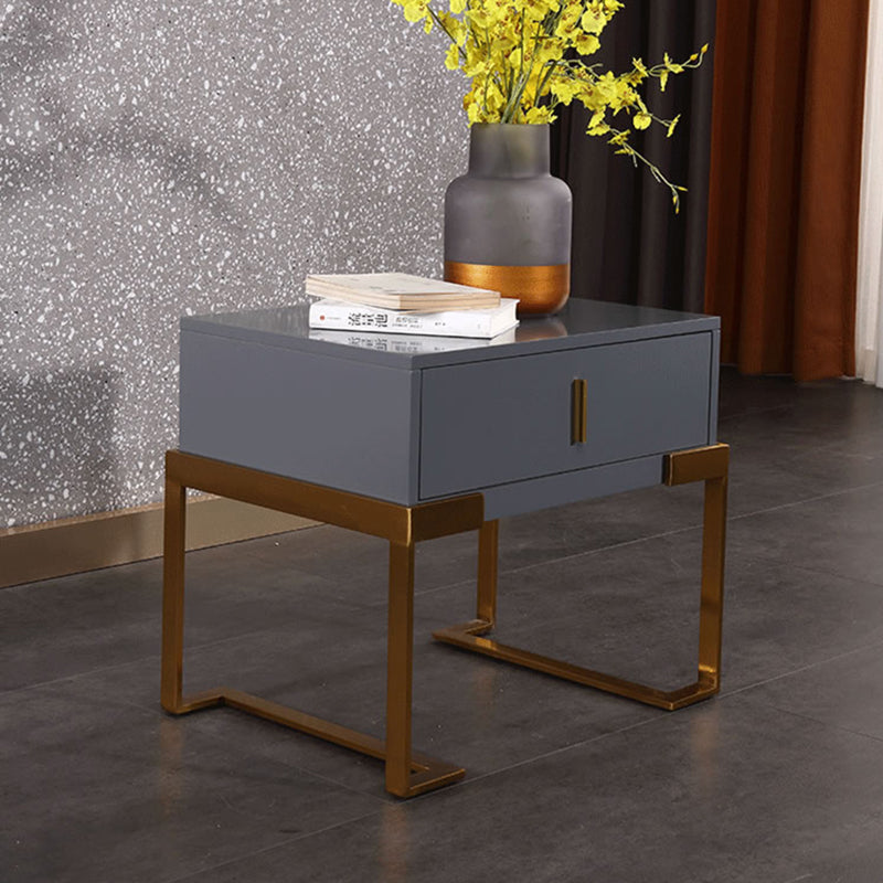 E1 Eco-Safe Industrial Bedside Table - Scratch-Resistant Baking Paint Nightstand 1-Drawer Nightstand For Bedroom & Living Room Lumendat