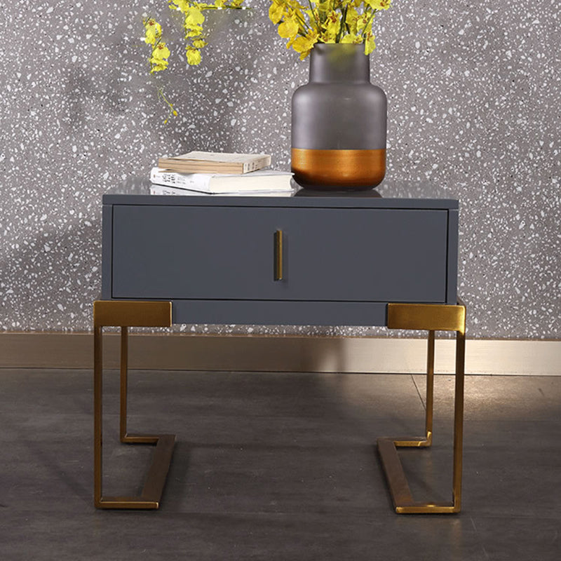 E1 Eco-Safe Industrial Bedside Table - Scratch-Resistant Baking Paint Nightstand 1-Drawer Nightstand For Bedroom & Living Room Lumendat