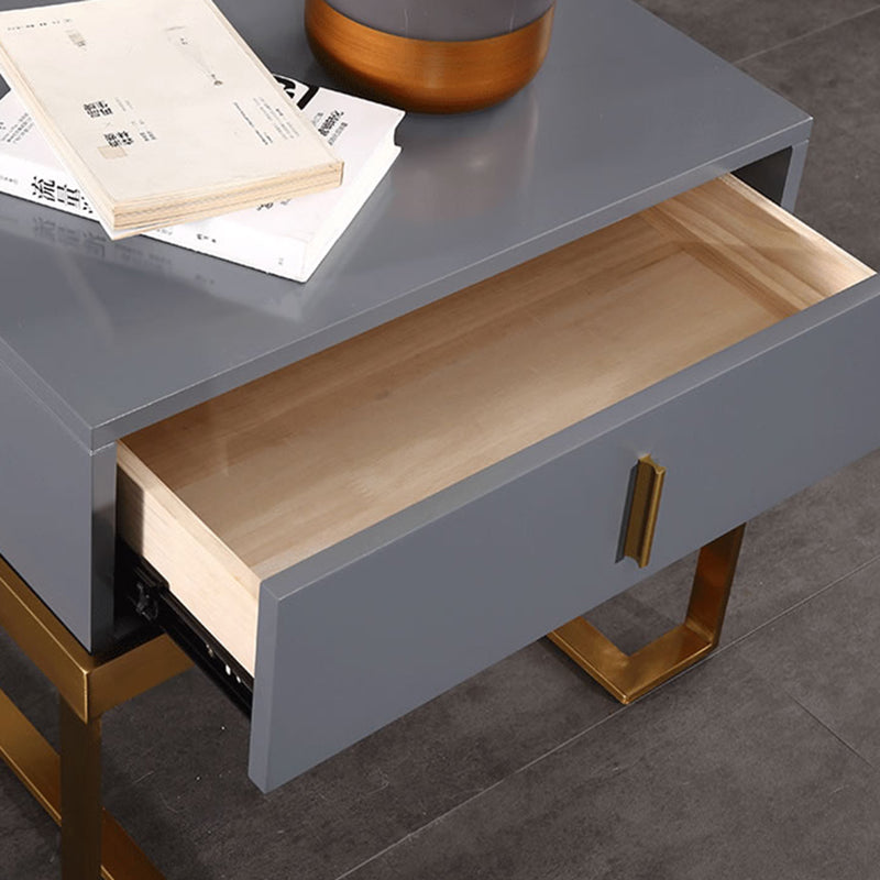 E1 Eco-Safe Industrial Bedside Table - Scratch-Resistant Baking Paint Nightstand 1-Drawer Nightstand For Bedroom & Living Room Lumendat