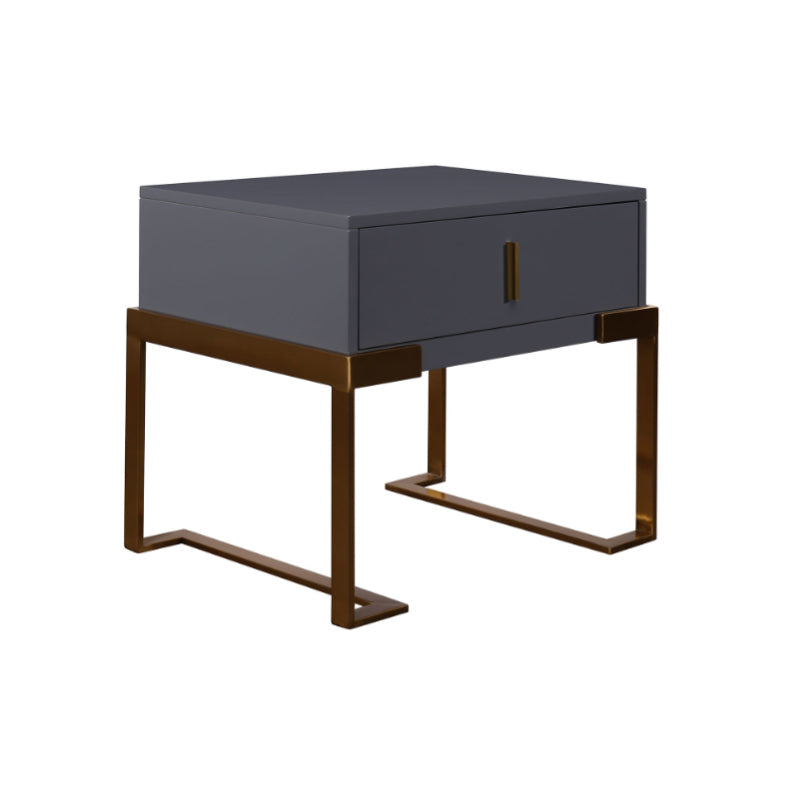 E1 Eco-Safe Industrial Bedside Table - Scratch-Resistant Baking Paint Nightstand 1-Drawer Nightstand For Bedroom & Living Room Lumendat