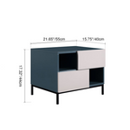 Durable Creative Offset Bedside Table - E1 Formaldehyde-Free & Multi-Scene Use Nightstand 2-Drawer Nightstand For Bedroom & Living Lumendat