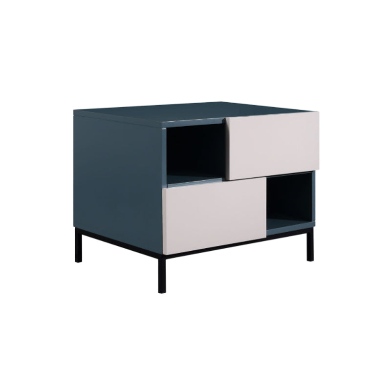 Durable Creative Offset Bedside Table - E1 Formaldehyde-Free & Multi-Scene Use Nightstand 2-Drawer Nightstand For Bedroom & Living Lumendat