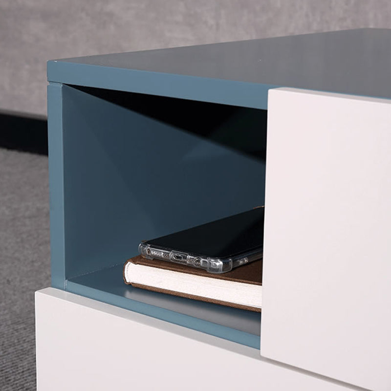 Durable Creative Offset Bedside Table - E1 Formaldehyde-Free & Multi-Scene Use Nightstand 2-Drawer Nightstand For Bedroom & Living Lumendat