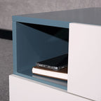 Durable Creative Offset Bedside Table - E1 Formaldehyde-Free & Multi-Scene Use Nightstand 2-Drawer Nightstand For Bedroom & Living Lumendat