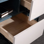 Durable Creative Offset Bedside Table - E1 Formaldehyde-Free & Multi-Scene Use Nightstand 2-Drawer Nightstand For Bedroom & Living Lumendat