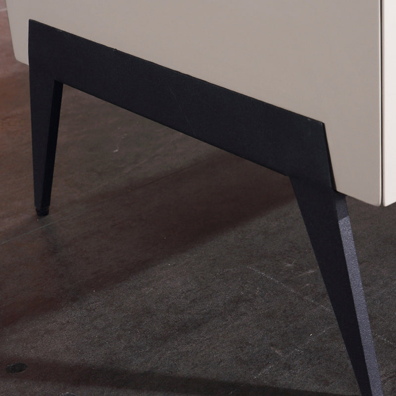 Space-Saving Bedroom Side Table - Durable Baking Paint & Stable Carbon Steel Accents Nightstand 2-Drawer Nightstand For Bedroom Lumendat