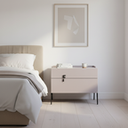 Space-Saving Bedroom Side Table - Durable Baking Paint & Stable Carbon Steel Accents Nightstand 2-Drawer Nightstand For Bedroom Lumendat