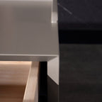 Space-Saving Bedroom Side Table - Durable Baking Paint & Stable Carbon Steel Accents Nightstand 2-Drawer Nightstand For Bedroom Lumendat
