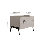 Space-Saving Bedroom Side Table - Durable Baking Paint & Stable Carbon Steel Accents Nightstand 2-Drawer Nightstand For Bedroom Lumendat