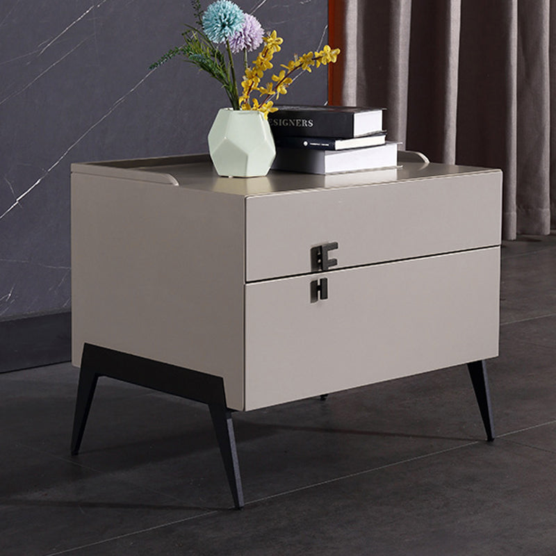 Space-Saving Bedroom Side Table - Durable Baking Paint & Stable Carbon Steel Accents Nightstand 2-Drawer Nightstand For Bedroom Lumendat