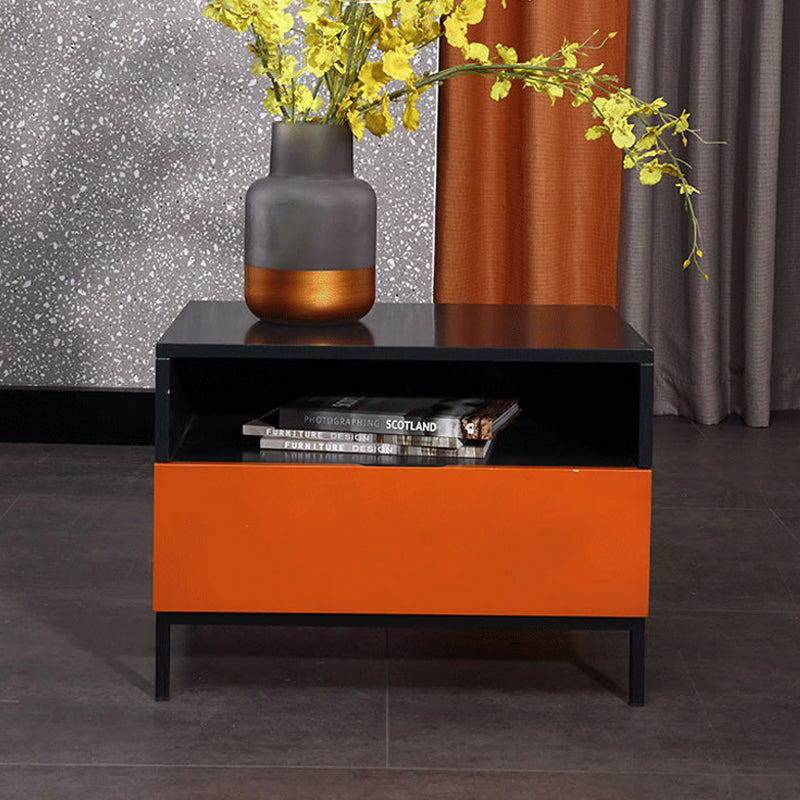 Fresh Vibe Scandinavian Nightstand - Smooth Baked Paint & Concealed Storage Bedside Table 1-Drawer Nightstand For Bedroom Lumendat
