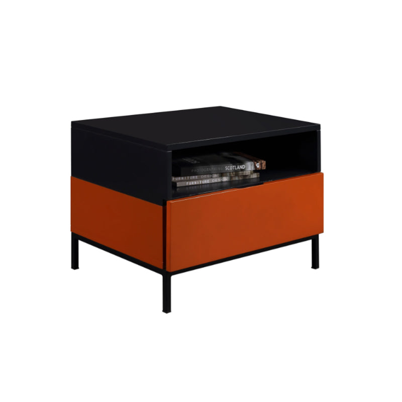 Fresh Vibe Scandinavian Nightstand - Smooth Baked Paint & Concealed Storage Bedside Table 1-Drawer Nightstand For Bedroom Lumendat