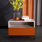 Fresh Vibe Scandinavian Nightstand - Smooth Baked Paint & Concealed Storage Bedside Table 1-Drawer Nightstand For Bedroom Lumendat