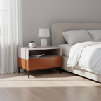 Fresh Vibe Scandinavian Nightstand - Smooth Baked Paint & Concealed Storage Bedside Table 1-Drawer Nightstand For Bedroom Lumendat