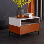 Fresh Vibe Scandinavian Nightstand - Smooth Baked Paint & Concealed Storage Bedside Table 1-Drawer Nightstand For Bedroom Lumendat