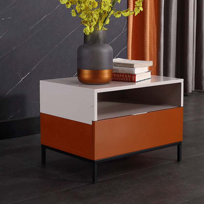 Fresh Vibe Scandinavian Nightstand - Smooth Baked Paint & Concealed Storage Bedside Table 1-Drawer Nightstand For Bedroom Lumendat