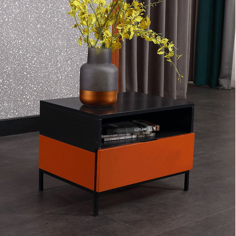 Fresh Vibe Scandinavian Nightstand - Smooth Baked Paint & Concealed Storage Bedside Table 1-Drawer Nightstand For Bedroom Lumendat