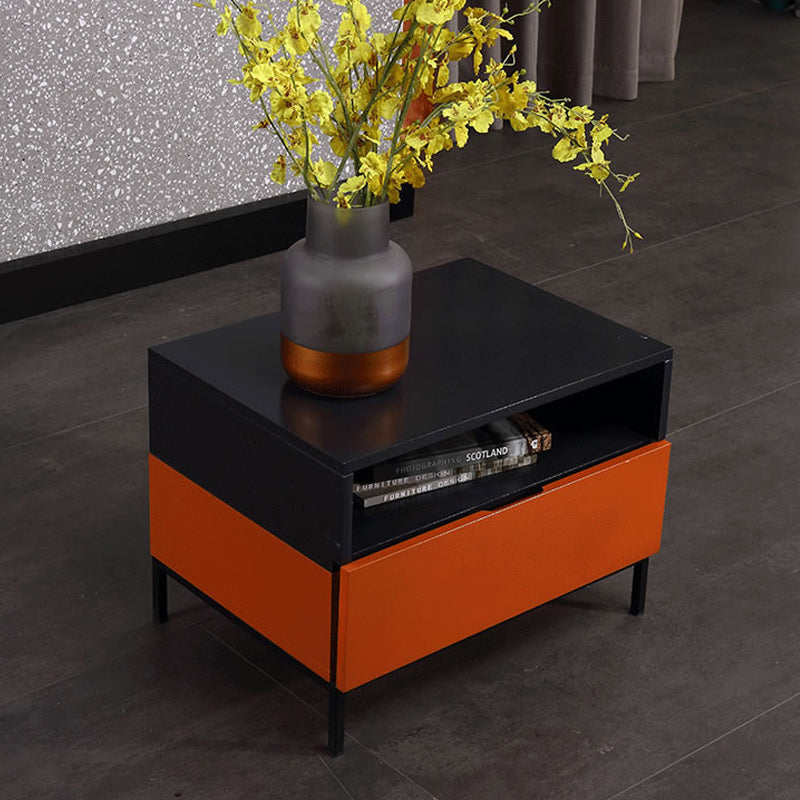 Fresh Vibe Scandinavian Nightstand - Smooth Baked Paint & Concealed Storage Bedside Table 1-Drawer Nightstand For Bedroom Lumendat