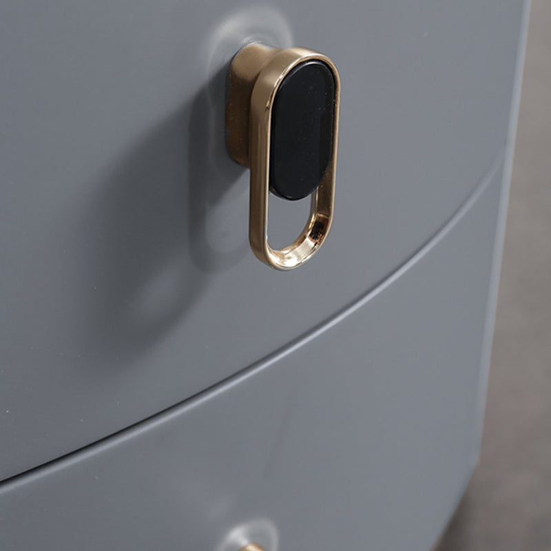 Premium Luxury Nightstand - Matte Baked Paint Curved Multi-Style Adaptability Bedside Table 2-Drawer For Bedroom Lumendat