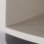Sleek Handleless Bedside Table - Press-to-Open Rebound Rail & Premium Baked Paint Nightstand 1- Drawer For Bedroom Lumendat