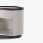 Sleek Handleless Bedside Table - Press-to-Open Rebound Rail & Premium Baked Paint Nightstand 1- Drawer For Bedroom Lumendat