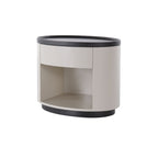 Sleek Handleless Bedside Table - Press-to-Open Rebound Rail & Premium Baked Paint Nightstand 1- Drawer For Bedroom Lumendat