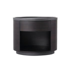 Sophisticated Vintage Baked Paint Nightstand - Wood Veneer Dual Storage Design 1-Drawer Bedside Table For Bedroom & Living Room Lumendat