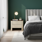 Timeless French Elegance Faux Leather Nightstand - Premium Dual Materials & Silky-Smooth Large 2-Drawer Bedside Table For Bedroom Lumendat
