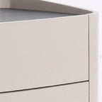 Timeless French Elegance Faux Leather Nightstand - Premium Dual Materials & Silky-Smooth Large 2-Drawer Bedside Table For Bedroom Lumendat