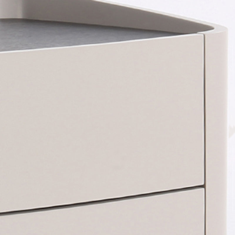 Timeless French Elegance Faux Leather Nightstand - Premium Dual Materials & Silky-Smooth Large 2-Drawer Bedside Table For Bedroom Lumendat