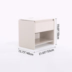Modern Minimalist Nightstand - Wireless Charging & Easy-Clean Baking Paint Bedside Table -Drawer For Bedroom Lumendat