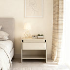 Modern Minimalist Nightstand - Wireless Charging & Easy-Clean Baking Paint Bedside Table -Drawer For Bedroom Lumendat