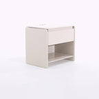 Modern Minimalist Nightstand - Wireless Charging & Easy-Clean Baking Paint Bedside Table -Drawer For Bedroom Lumendat