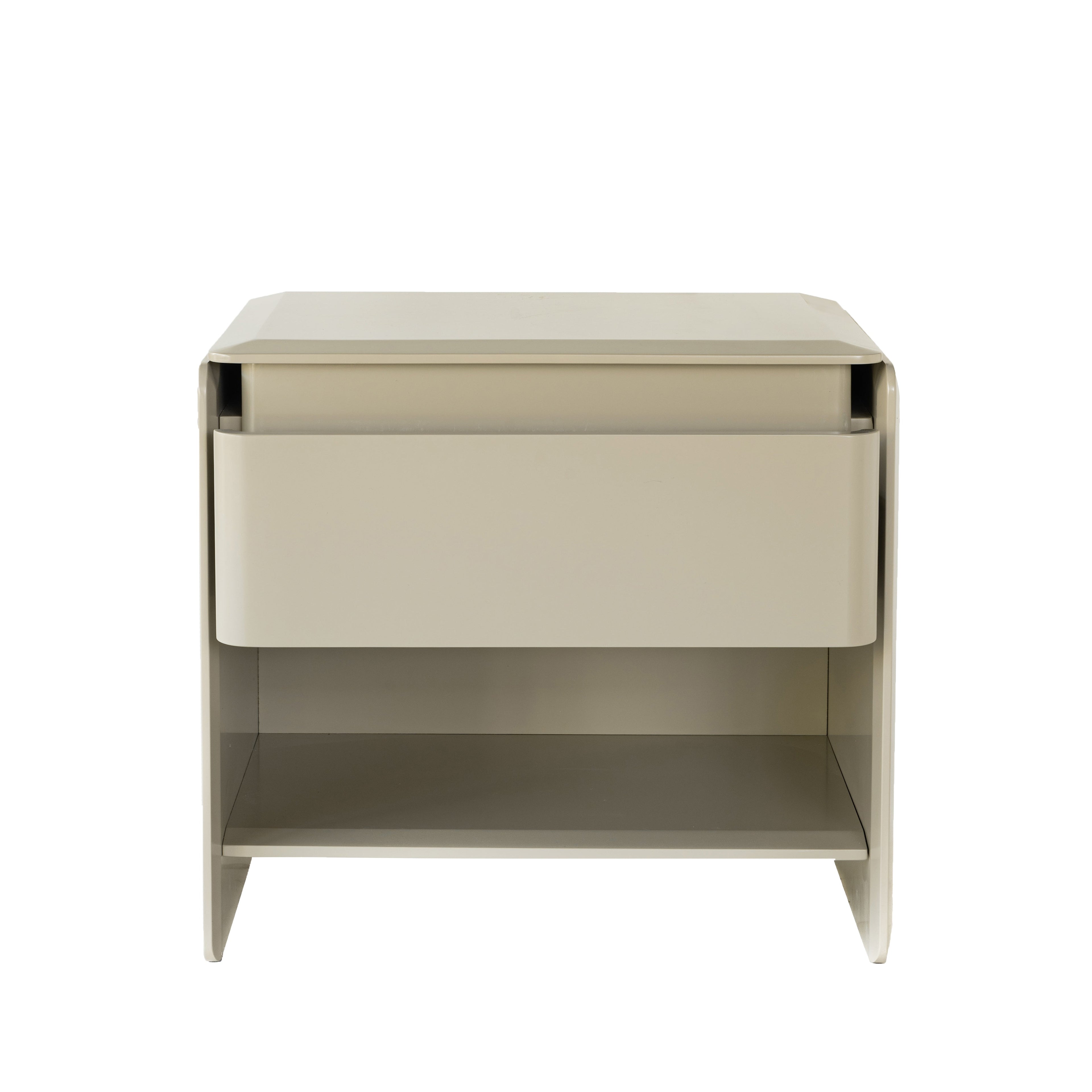 Modern Minimalist Nightstand - Wireless Charging & Easy-Clean Baking Paint Bedside Table -Drawer For Bedroom Lumendat