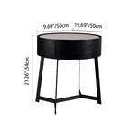 Dual-Material Bedside Table - Corrosion-Resistant Nightstand 1-Drawer For Bedroom Lumendat