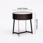 Dual-Material Bedside Table - Corrosion-Resistant Nightstand 1-Drawer For Bedroom Lumendat