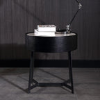 Dual-Material Bedside Table - Corrosion-Resistant Nightstand 1-Drawer For Bedroom Lumendat
