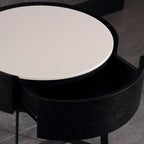 Dual-Material Bedside Table - Corrosion-Resistant Nightstand 1-Drawer For Bedroom Lumendat