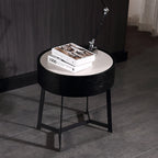 Dual-Material Bedside Table - Corrosion-Resistant Nightstand 1-Drawer For Bedroom Lumendat