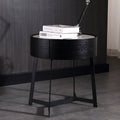 Dual-Material Bedside Table - Corrosion-Resistant Nightstand 1-Drawer For Bedroom Lumendat