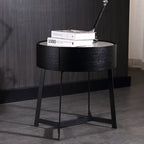 Dual-Material Bedside Table - Corrosion-Resistant Nightstand 1-Drawer For Bedroom Lumendat