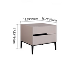 Baked-Enamel Bedside Table - Hassle-Free Access Nightstand 2-Drawer For Bedroom Lumendat