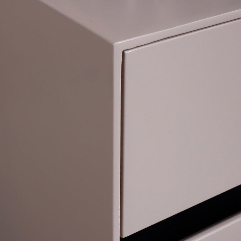 Baked-Enamel Bedside Table - Hassle-Free Access Nightstand 2-Drawer For Bedroom Lumendat