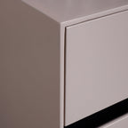 Baked-Enamel Bedside Table - Hassle-Free Access Nightstand 2-Drawer For Bedroom Lumendat