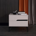 Baked-Enamel Bedside Table - Hassle-Free Access Nightstand 2-Drawer For Bedroom Lumendat