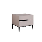Baked-Enamel Bedside Table - Hassle-Free Access Nightstand 2-Drawer For Bedroom Lumendat