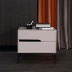 Baked-Enamel Bedside Table - Hassle-Free Access Nightstand 2-Drawer For Bedroom Lumendat