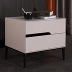 Baked-Enamel Bedside Table - Hassle-Free Access Nightstand 2-Drawer For Bedroom Lumendat